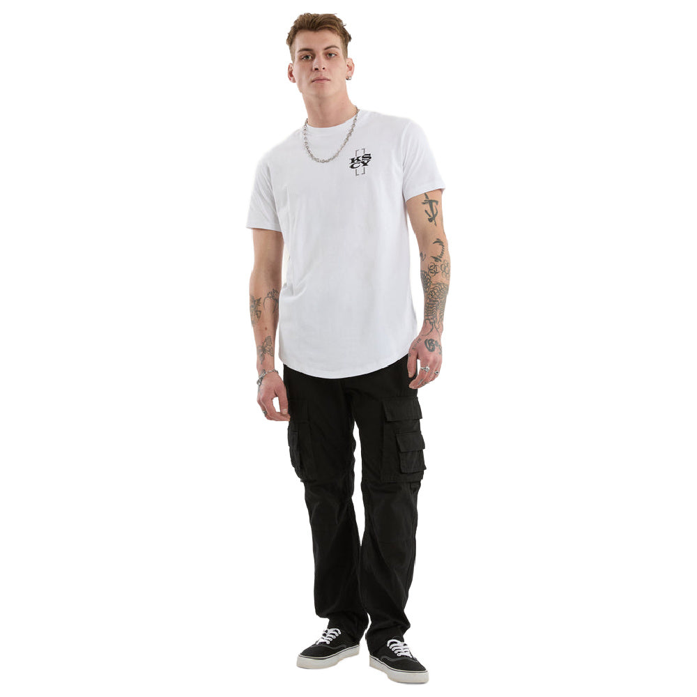 Kscy | Mens Hunter Curved Hem Tee (Optic White)