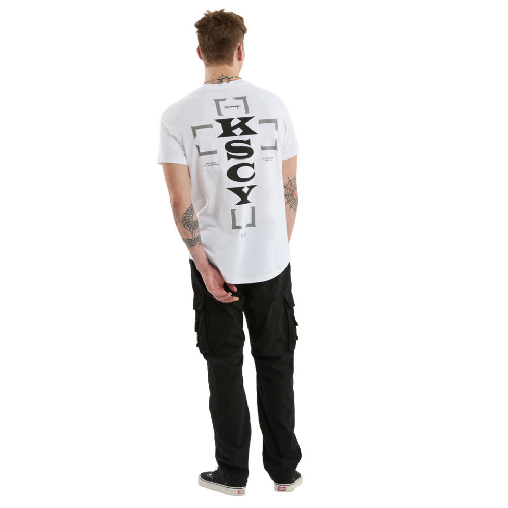 Kscy | Mens Hunter Curved Hem Tee (Optic White)