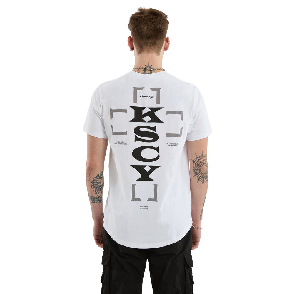Kscy | Mens Hunter Curved Hem Tee (Optic White)