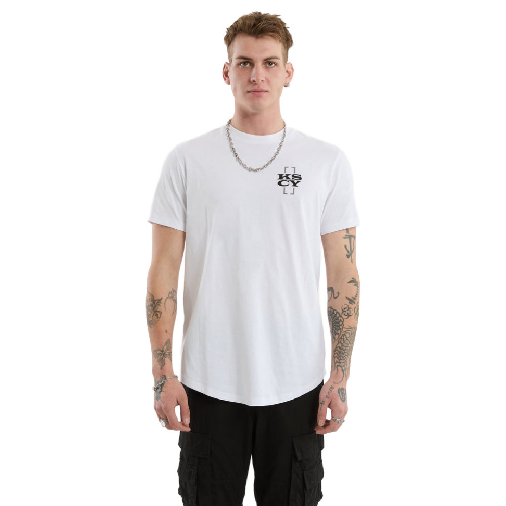 Kscy | Mens Hunter Curved Hem Tee (Optic White)